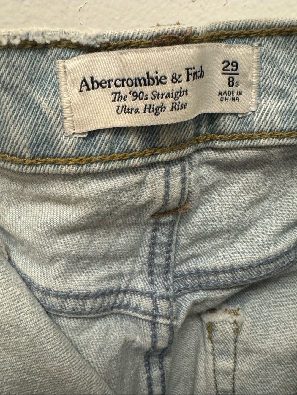 Abercrombie & Fitch Light Blue Straight Leg Jeans - Picture 4 of 6